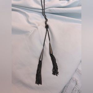 Kendra Scott Phara Gunmetal Tassel Lariat Necklace
